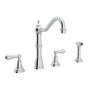 Rohl - EdwardianE Two Handle Kitchen Faucet With Side Spray - Polished Chrome