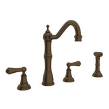 Rohl - EdwardianE Two Handle Kitchen Faucet With Side Spray - English Bronze