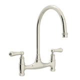 Rohl - Georgian EraE Bridge Kitchen Faucet Without Unions - Polished Nickel