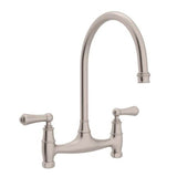 Rohl - Georgian EraE Bridge Kitchen Faucet Without Unions - Satin Nickel