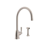 Rohl - HolbornE Kitchen Faucet With Side Spray - Satin Nickel