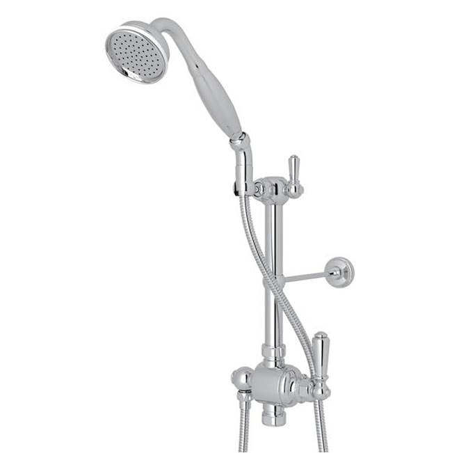 Rohl - Riser Diverter, Handshower, Handshower Holder, Hose and 8'' Thermostatic Outlet - Polished Chrome