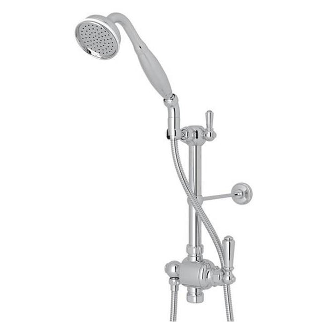 Rohl - Riser Diverter, Handshower, Handshower Holder, Hose and 8'' Thermostatic Outlet - Polished Chrome
