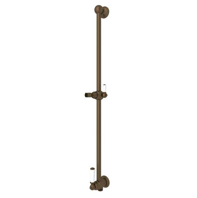 Rohl - 25'' Slide Bar With Integrated Volume Control And Outlet - English Bronze