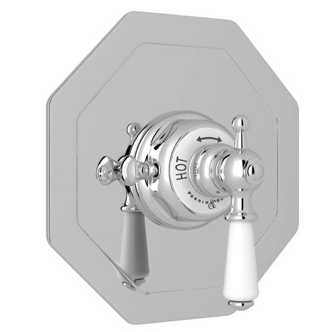 Rohl - EdwardianE 3/4'' Octagonal Thermostatic Trim Without Volume Control - Polished Chrome