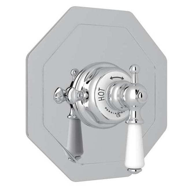 Rohl - EdwardianE 3/4'' Octagonal Thermostatic Trim Without Volume Control - Polished Chrome