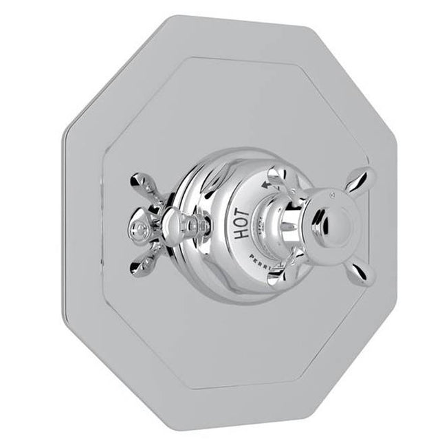 Rohl - EdwardianE 3/4'' Octagonal Thermostatic Trim Without Volume Control - Polished Chrome