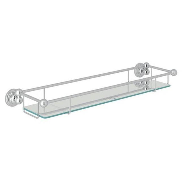 Rohl - EdwardianE Wall Mount Tempered Glass Vanity Shelf - Polished Chrome