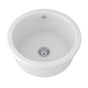 Rohl - LancasterE 18'' Single Bowl Round Bar/Food Prep Fireclay Kitchen Sink - White (WH)