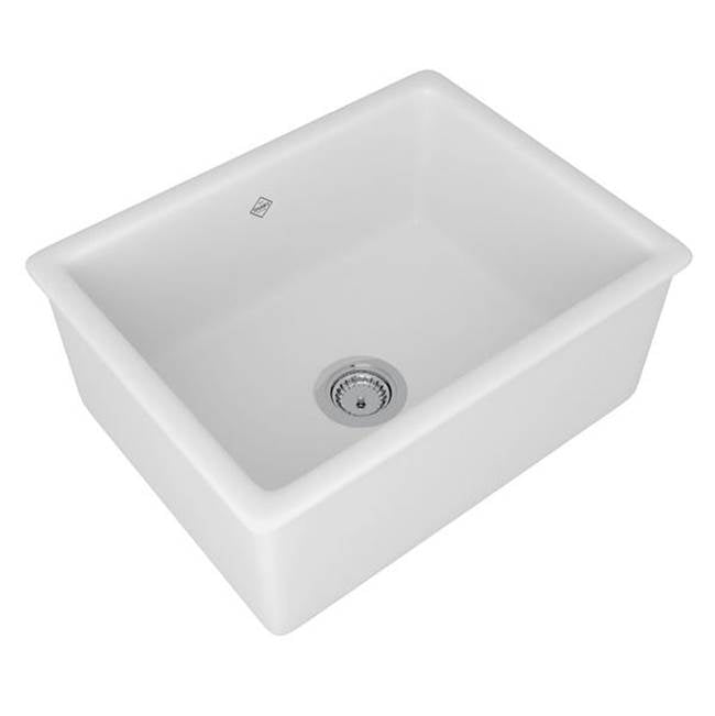 Rohl - ShakerE 23'' Single Bowl Undermount Or Drop-in Fireclay Kitchen Sink - White (WH)