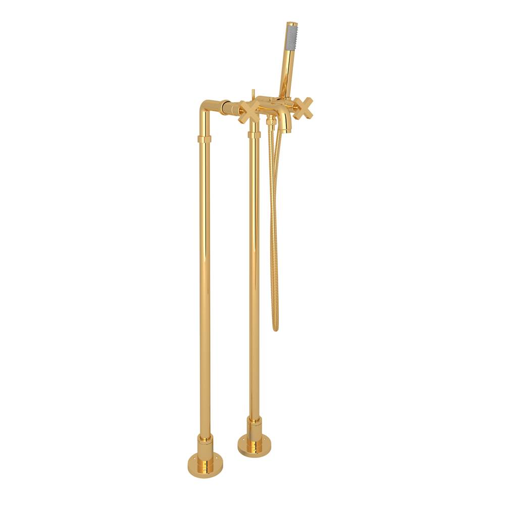 Rohl - Lombardia Floor Mount Tub Filler - Italian Brass