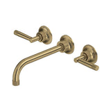 Rohl - Graceline Wall Mount Tub Filler Trim - Antique Gold