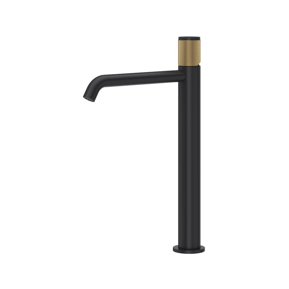 Rohl - AmahleE Single Handle Tall Lavatory Faucet - Matte Black With Antique Gold