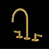 Rohl - AmahleE Widespread Lavatory Faucet With C-Spout - Unlacquered Brass