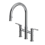 Rohl - ArmstrongE Pull-Down Bridge Kitchen Faucet With C-Spout - Polished Chrome
