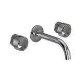 Rohl - EclissiE Wall Mount Lavatory Faucet Trim With C-Spout - Polished Chrome With Satin Nickel