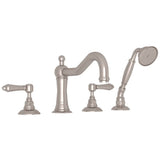 Rohl - Acqui 4-Hole Deck Mount Tub Filler - Satin Nickel