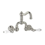Rohl - Acqui Wall Mount Bridge Lavatory Faucet With Column Spout - Polished Nickel