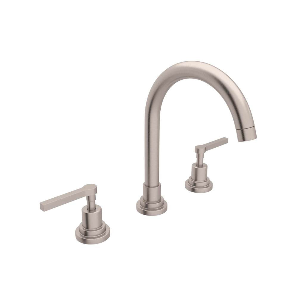Rohl - Lombardia Widespread Lavatory Faucet With C-Spout - Satin Nickel