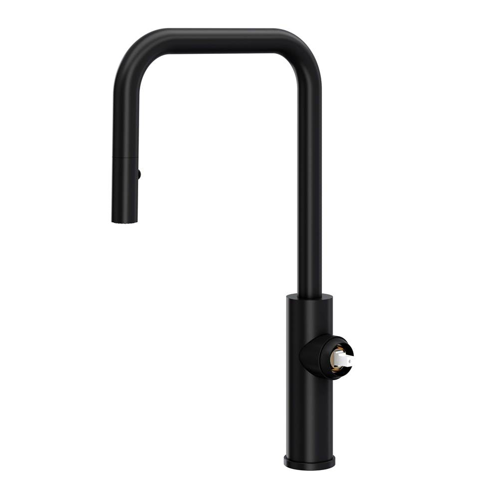 Rohl - EclissiE Pull-Down Kitchen Faucet With U-Spout - Less Handle - Matte Black