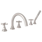 Rohl - San GiovanniE 5-Hole Deck Mount Tub Filler - Satin Nickel