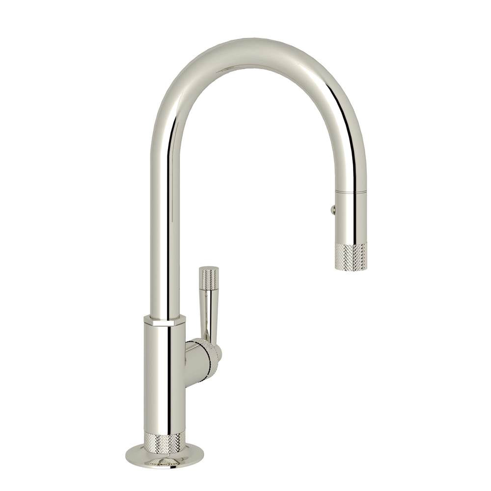 Rohl - Graceline Pull-Down Bar/Food Prep Kitchen Faucet With C-Spout - Polished Nickel