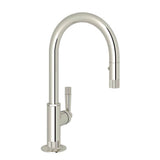 Rohl - Graceline Pull-Down Bar/Food Prep Kitchen Faucet With C-Spout - Polished Nickel