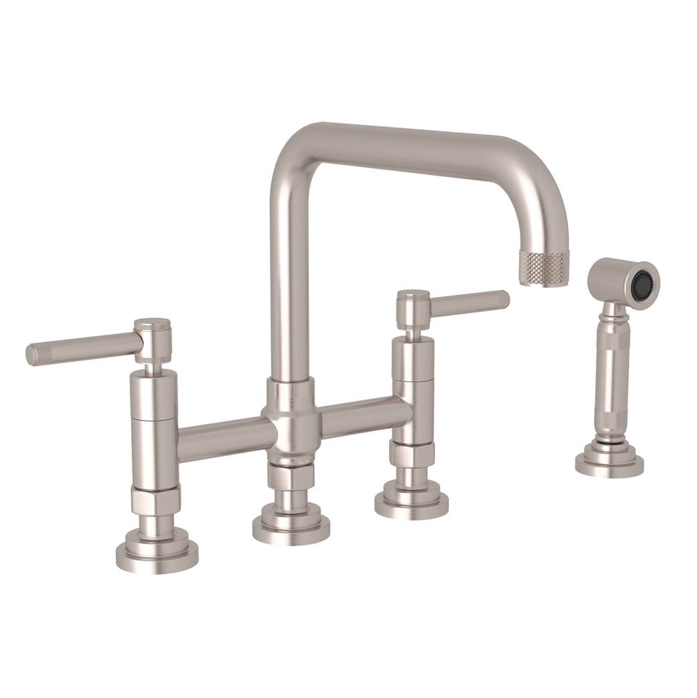 Rohl - CampoE Bridge Kitchen Faucet With Side Spray - Satin Nickel