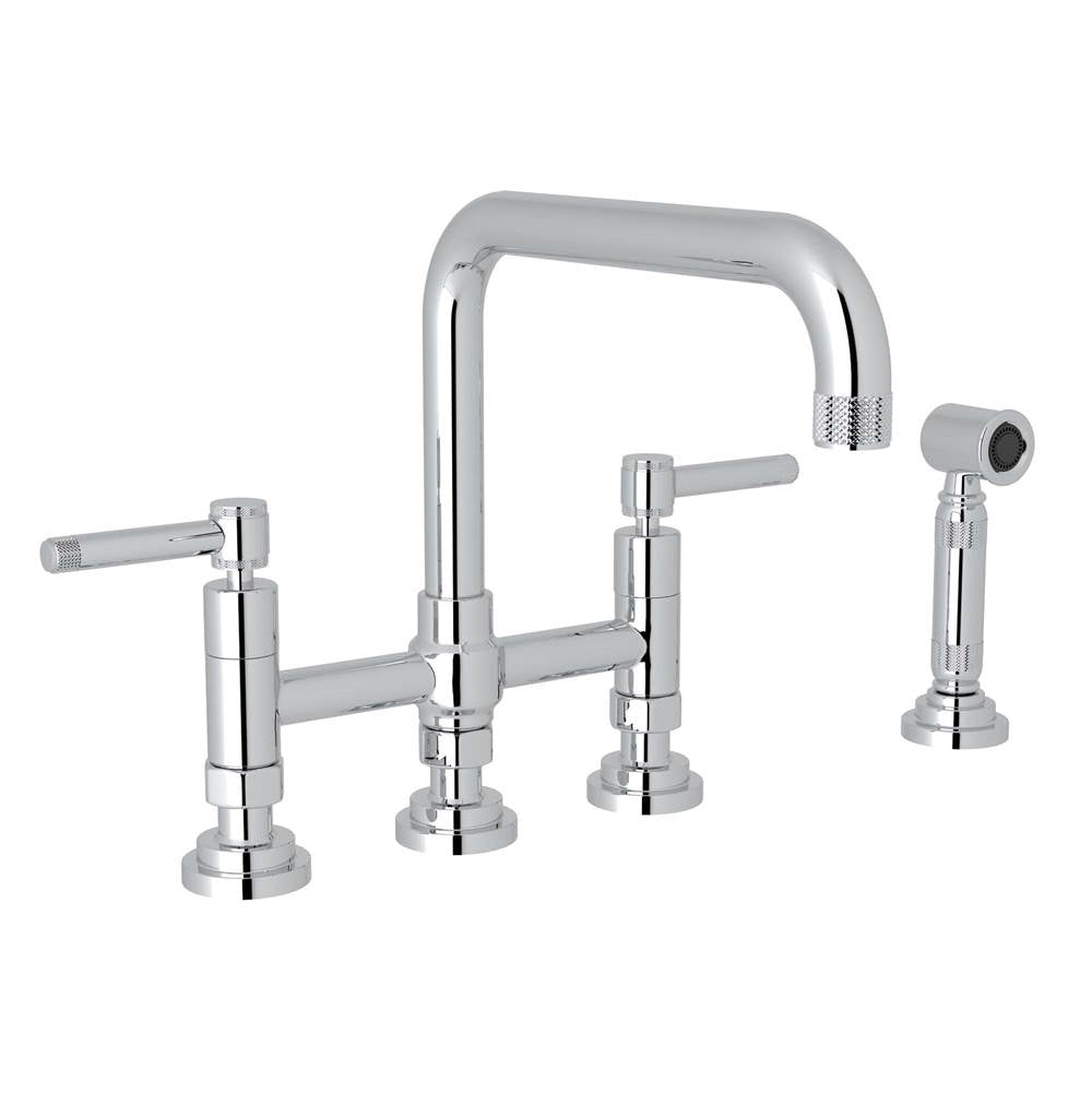 Rohl - CampoE Bridge Kitchen Faucet With Side Spray - Polished Chrome