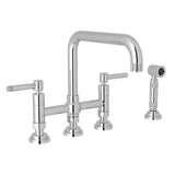 Rohl - CampoE Bridge Kitchen Faucet With Side Spray - Polished Chrome