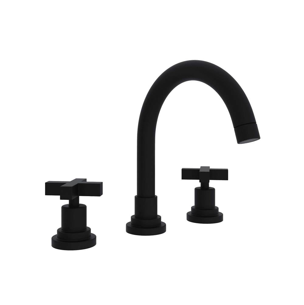 Rohl - Lombardia Widespread Lavatory Faucet With C-Spout - Matte Black