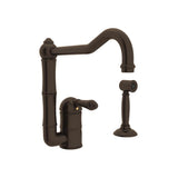 Rohl - Acqui Kitchen Faucet With Side Spray - Tuscan Brass