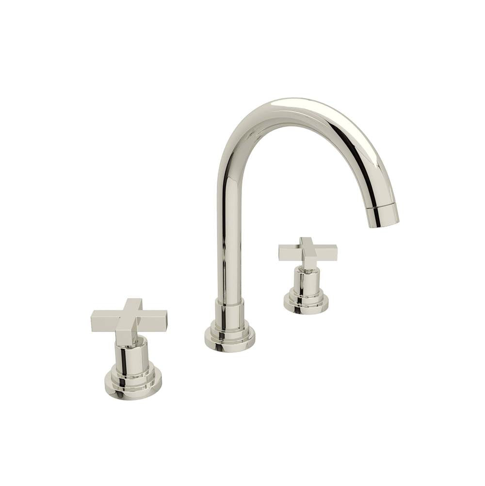 Rohl - Lombardia Widespread Lavatory Faucet With C-Spout - Polished Nickel