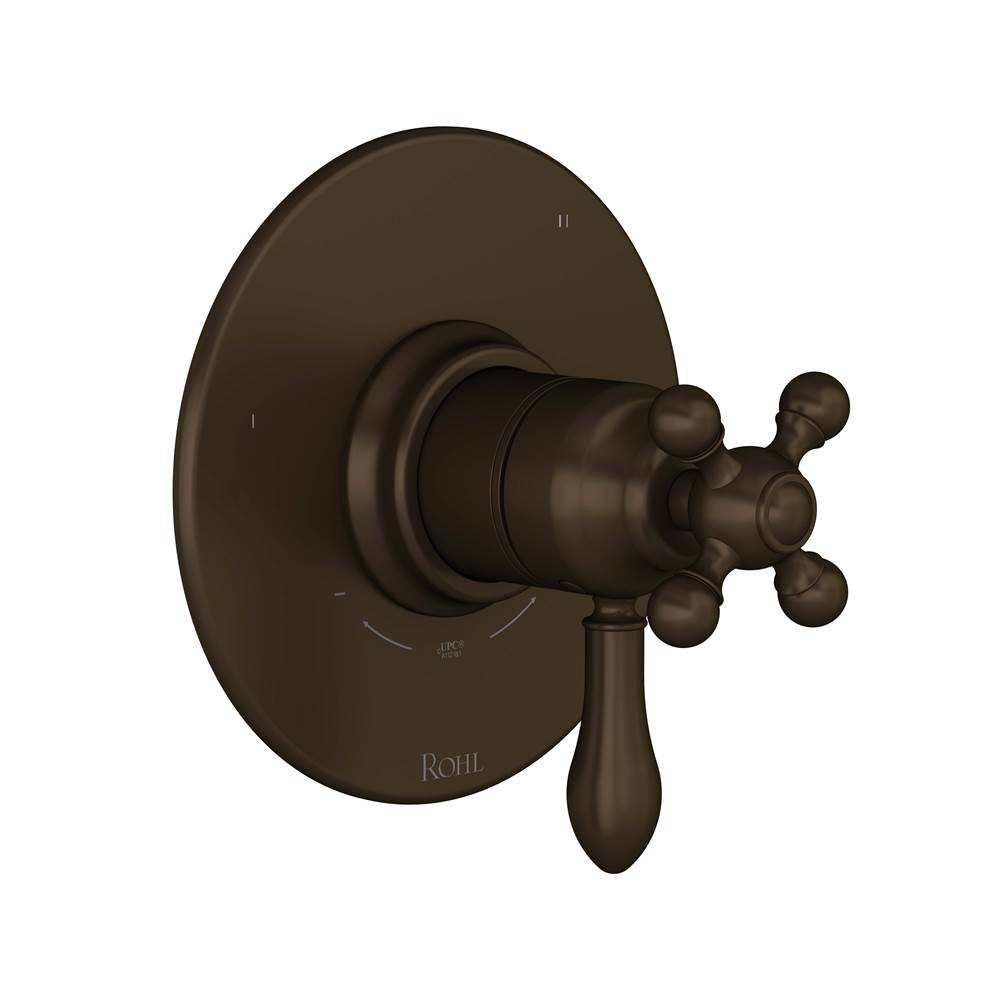 Rohl - ArcanaE 1/2'' Therm & Pressure Balance Trim With 3 Functions - Tuscan Brass