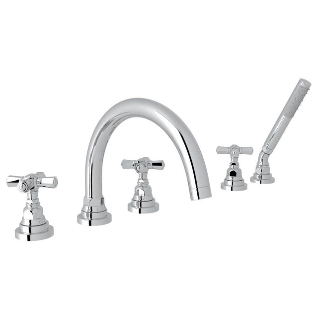 Rohl - San GiovanniE 5-Hole Deck Mount Tub Filler - Polished Chrome