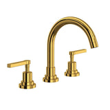 Rohl - Lombardia Widespread Lavatory Faucet With C-Spout - Unlacquered Brass