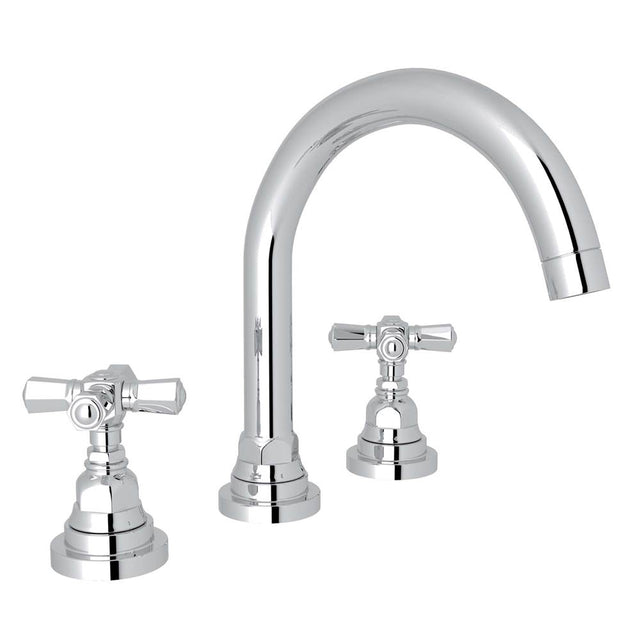 Rohl - San GiovanniE Widespread Lavatory Faucet With C-Spout - Polished Chrome