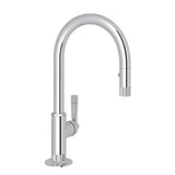Rohl - Graceline Pull-Down Bar/Food Prep Kitchen Faucet With C-Spout - Polished Chrome