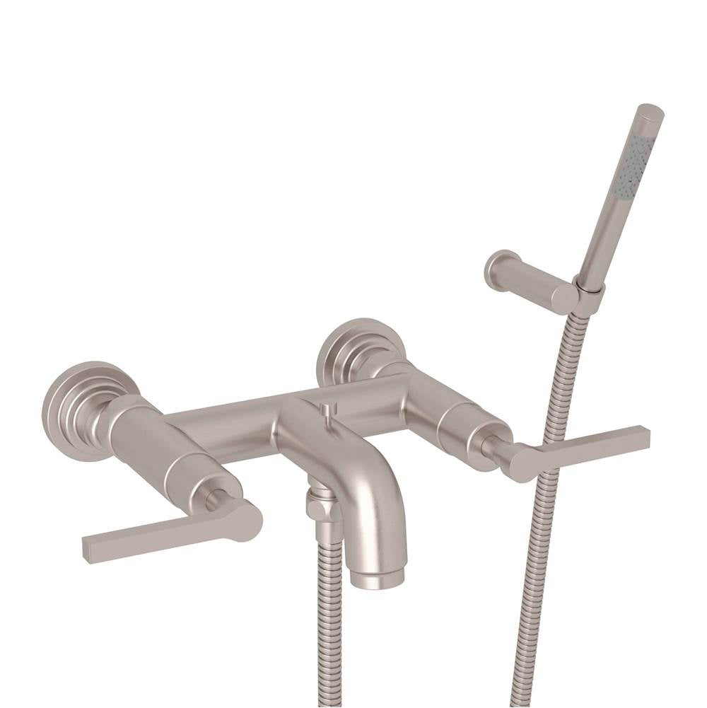 Rohl - Lombardia Exposed Wall Mount Tub Filler - Satin Nickel