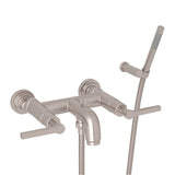 Rohl - Lombardia Exposed Wall Mount Tub Filler - Satin Nickel