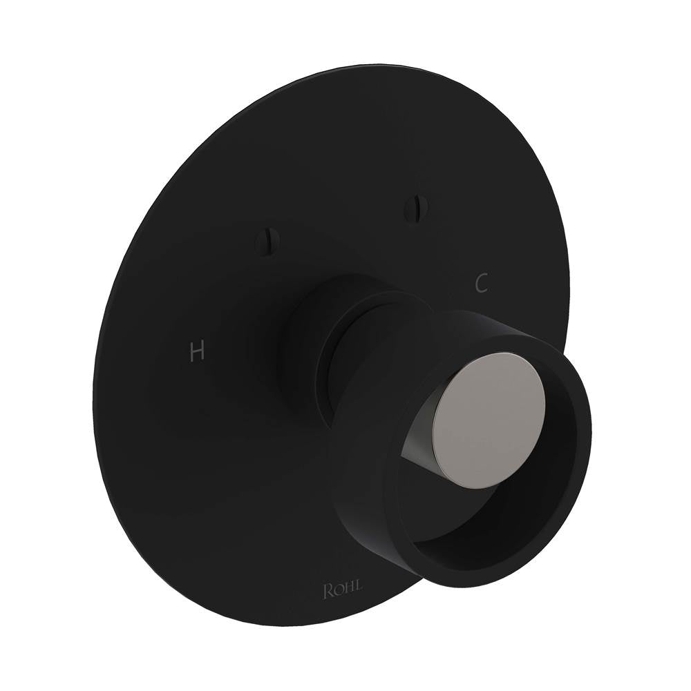 Rohl - EclissiE 3/4'' Thermostatic Trim Without Volume Control - Matte Black With Satin Nickel