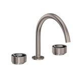 Rohl - EclissiE Widespread Lavatory Faucet With C-Spout - Satin Nickel With Polished Chrome