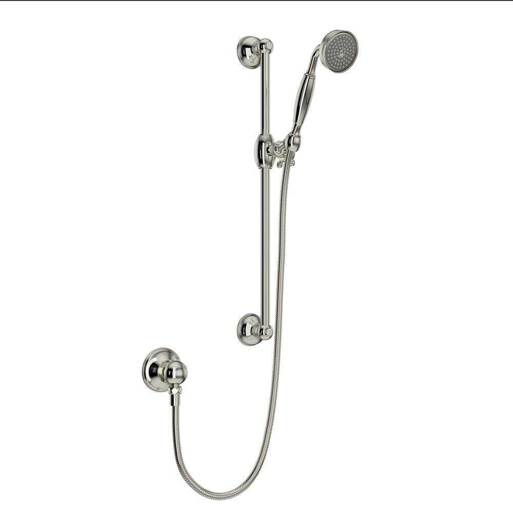 Rohl - Handshower Set With 22'' Slide Bar and Single Function Handshower - Polished Nickel