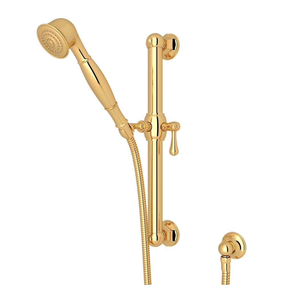 Rohl - Handshower Set With 24'' Grab Bar and Single Function Handshower - Italian Brass