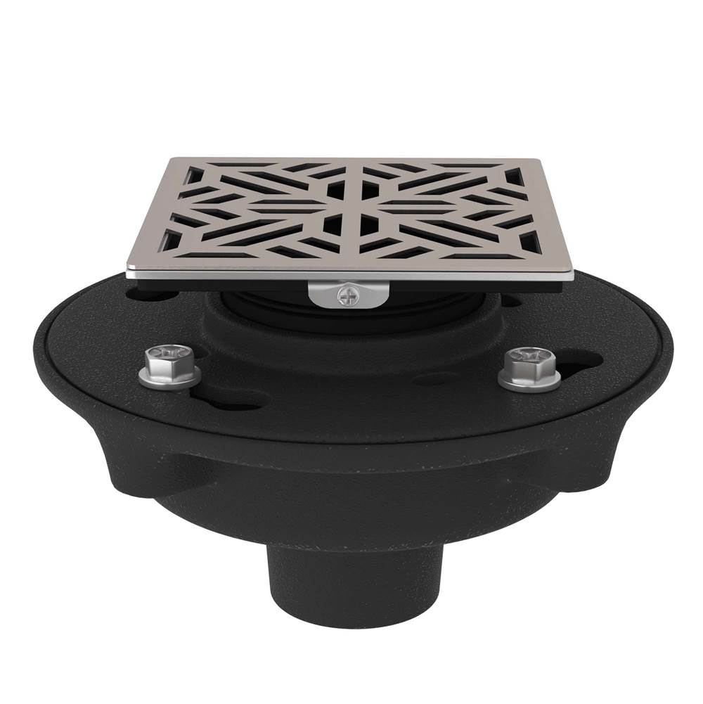 Rohl - Cast Iron 2'' No Hub Drain Kit With 3144 Mosaic Decorative Cover - Satin Nickel