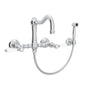 Rohl - Acqui Wall Mount Bridge Kitchen Faucet With Sidespray And Column Spout - Polished Chrome