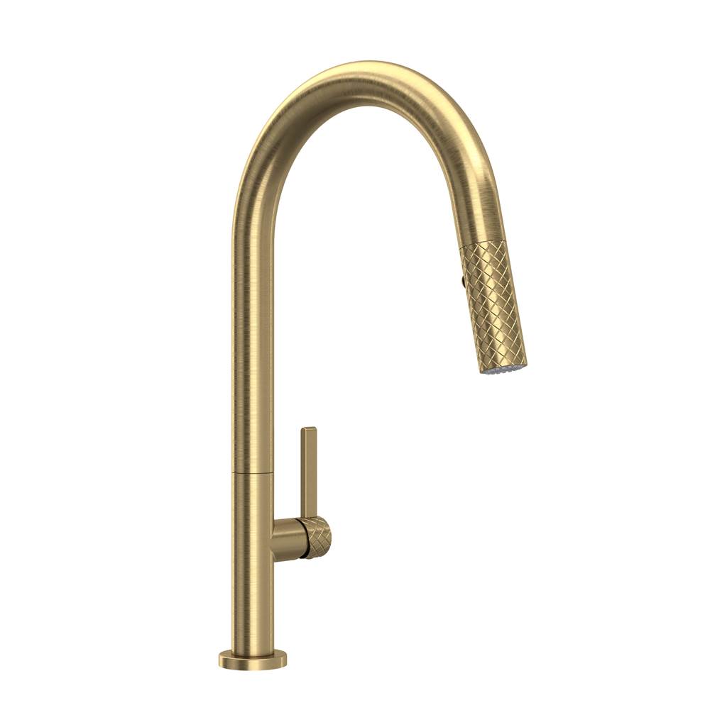 Rohl - TenerifeE Pull-Down Kitchen Faucet With C-Spout - Antique Gold
