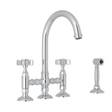 Rohl - San Julio Bridge Kitchen Faucet With Side Spray - Polished Chrome