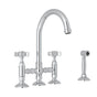 Rohl - San Julio Bridge Kitchen Faucet With Side Spray - Polished Chrome