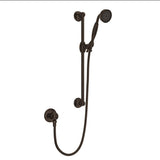 Rohl - Handshower Set With 22'' Slide Bar and Single Function Handshower - Tuscan Brass